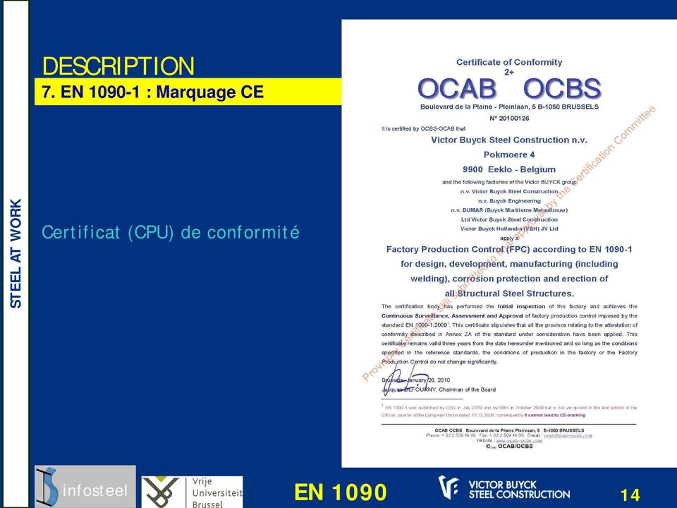 CE Certificat (CPU) de