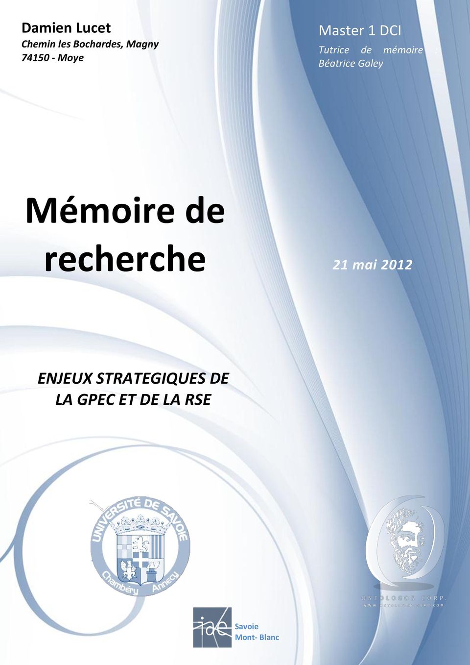 Galey Mémoire de recherche 21 mai 2012 ENJEUX