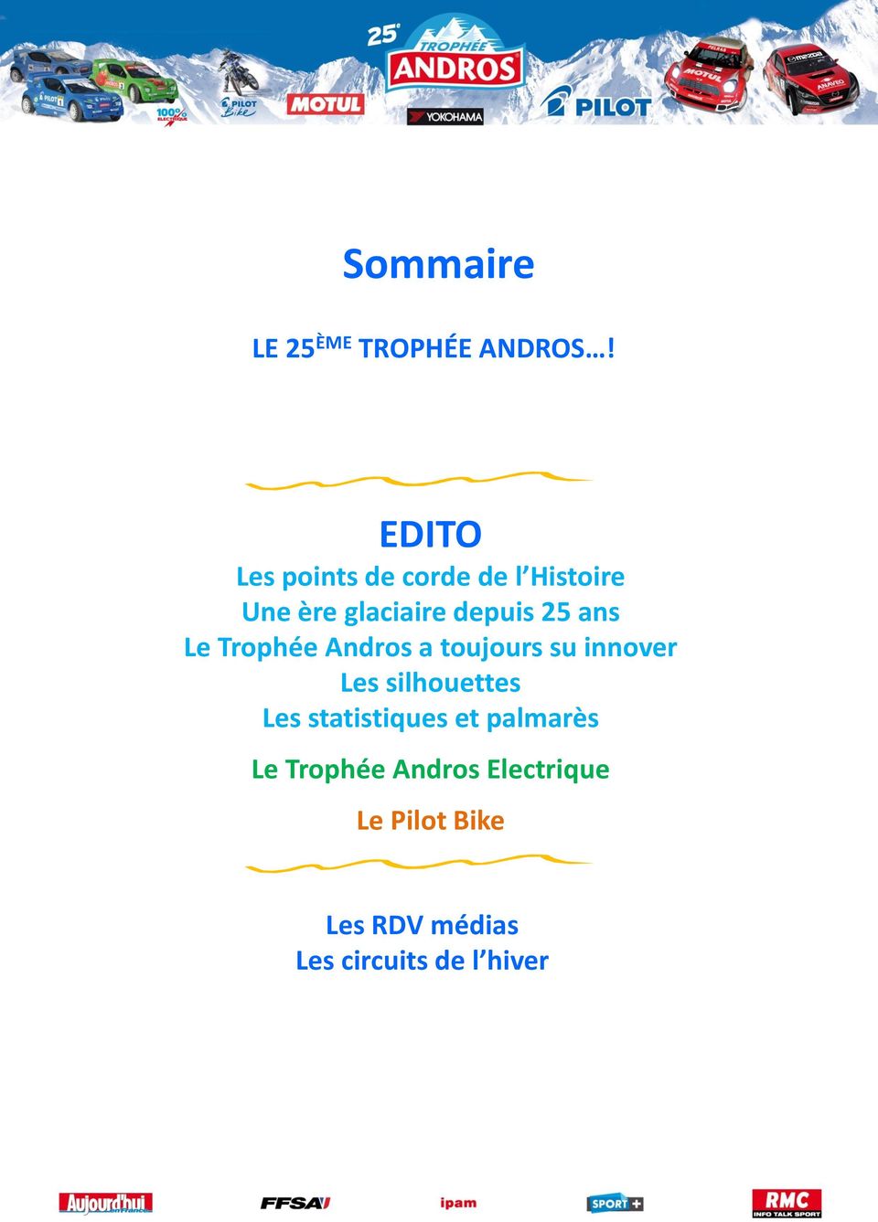 ans Le Trophée Andros a toujours su innover Les silhouettes Les