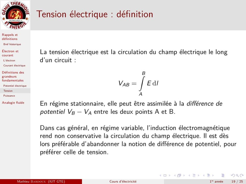 Dans cas général, en régime variable, l induction électromagnétique rend non conservative la circulation du champ électrique.