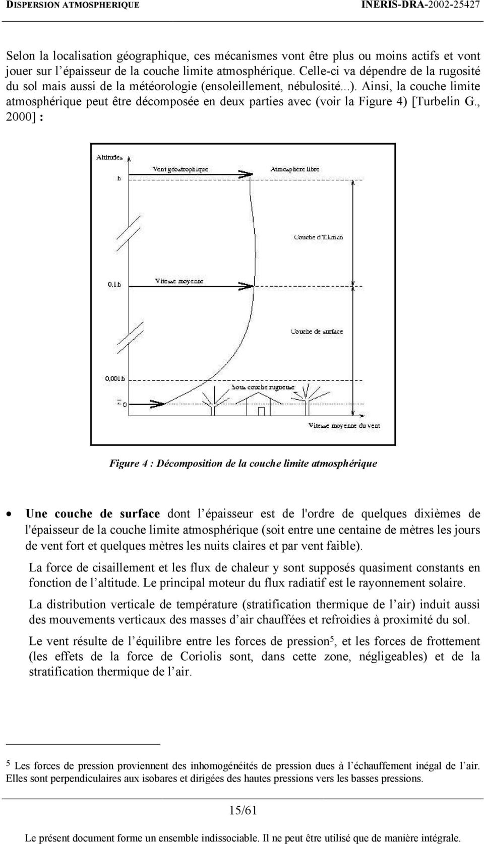 Ainsi, la couche limite atmosphérique peut être décomposée en deux parties avec (voir la Figure 4) [Turbelin G.