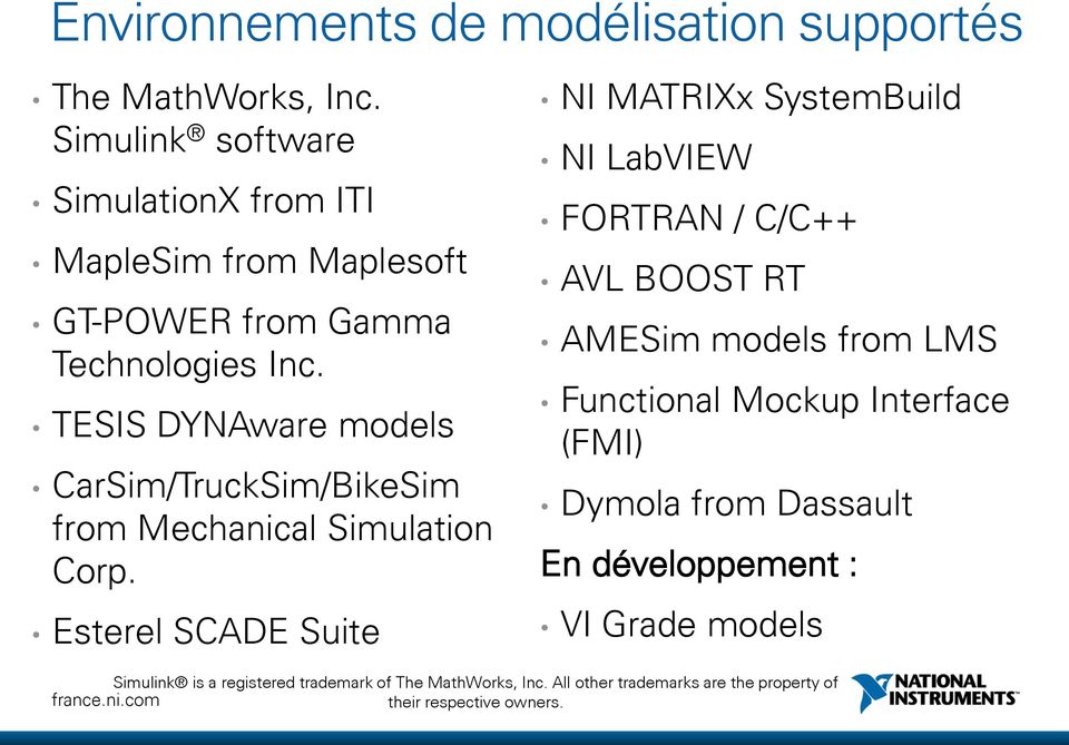 TESIS DYNAware models CarSim/TruckSim/BikeSim from Mechanical Simulation Corp.