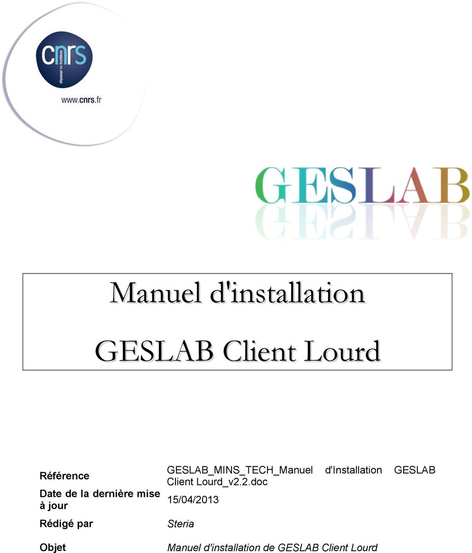 GESLAB_MINS_TECH_Manuel d'installation GESLAB Client