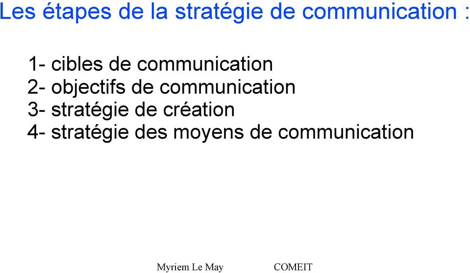 communication 2- objectifs de