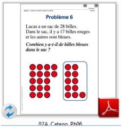 Séance 3 : Reconnaitre la catégorie d un problème les billes Objectif(s) de séanceapprendre à reconnaître la catégorie d un problème 45 minutes (4 phases) 6 feuilles couleur affiche Poster problèmes