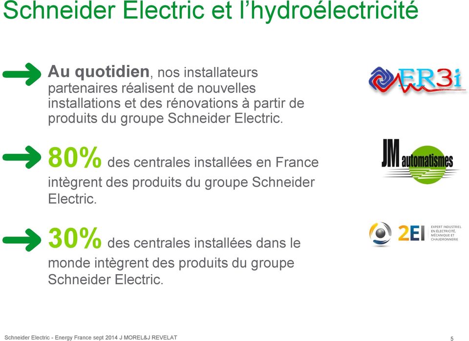 80% des centrales installées en France intègrent des produits du groupe Schneider Electric.