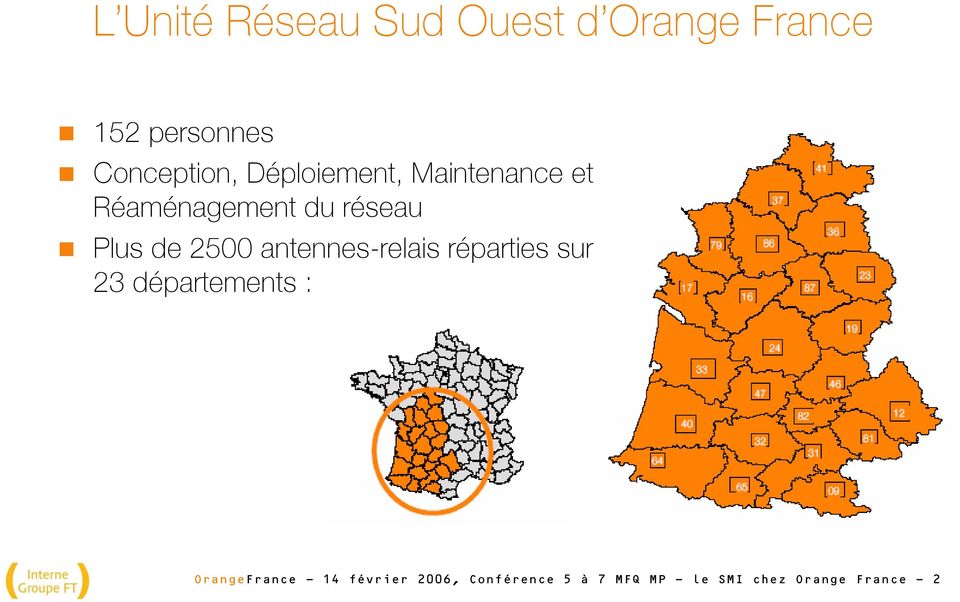 antennes-relais réparties sur 23 départements : OrangeFrance - 14