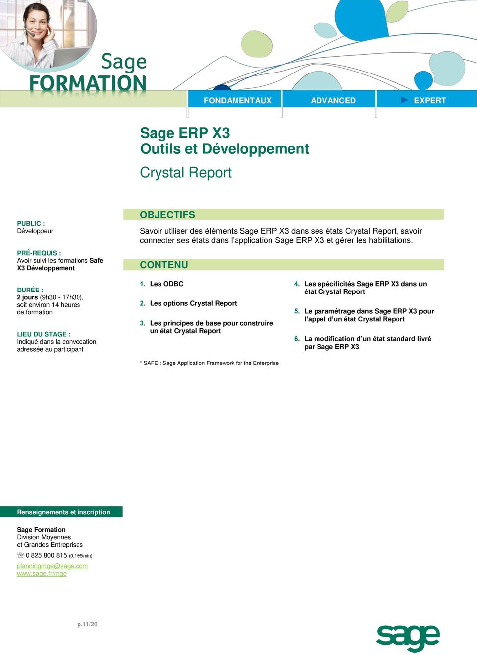 Les options Crystal Report 3.