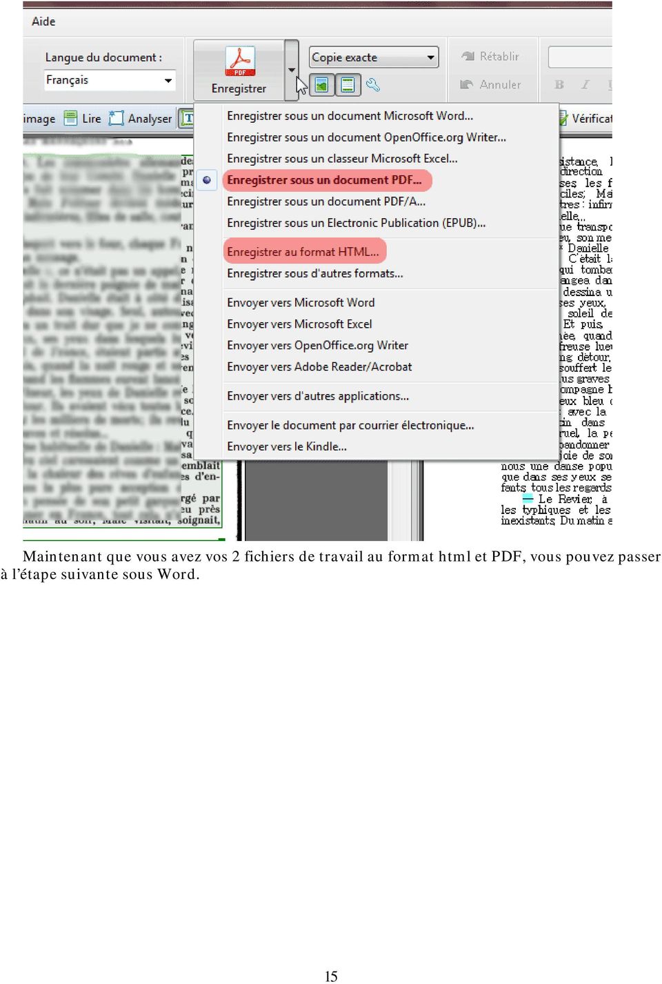 html et PDF, vous pouvez passer