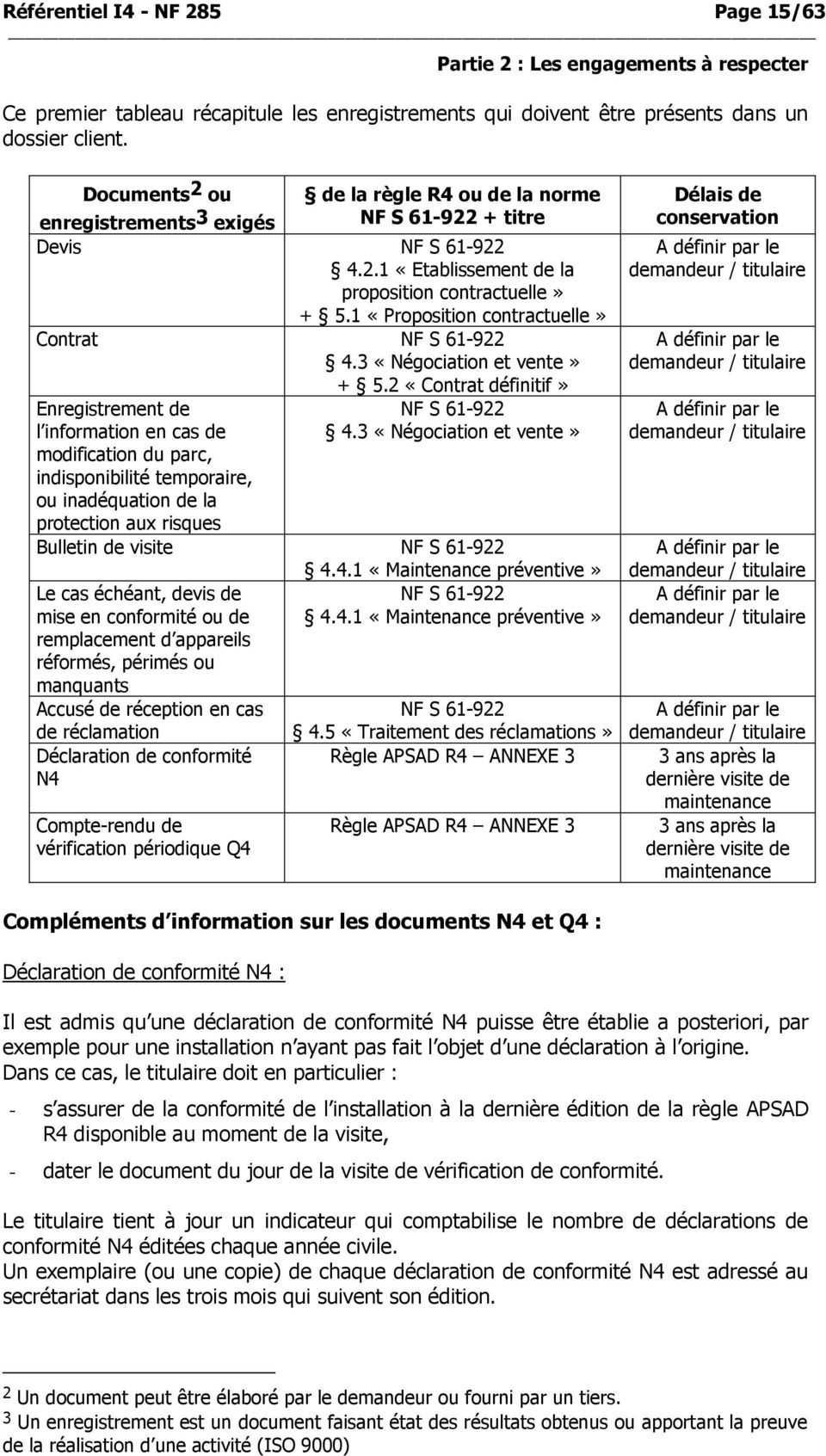1 «Proposition contractuelle» Contrat NF S 61-922 4.3 «Négociation et vente» + 5.
