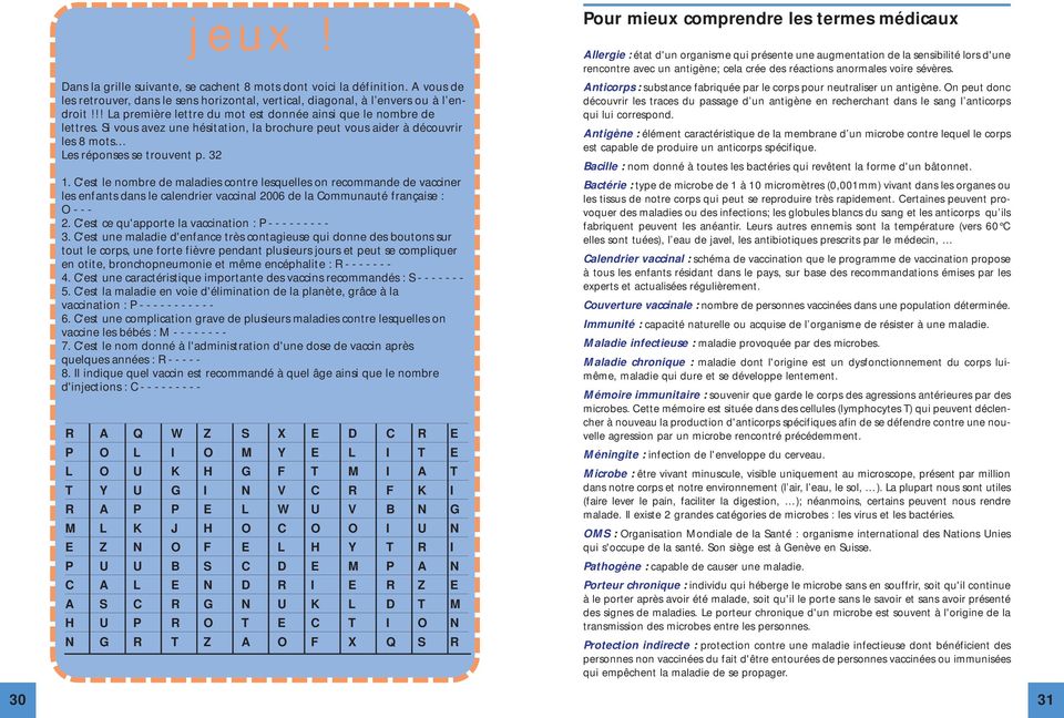 C'est le nombre de maladies contre lesquelles on recommande de vacciner les enfants dans le calendrier vaccinal 2006 de la Communauté française : O - - - 2.