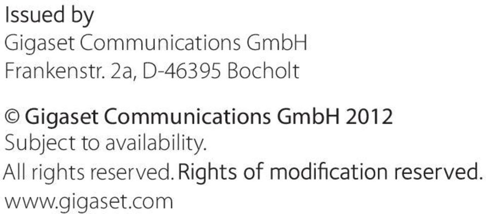 Communications GmbH 2012 Subject to