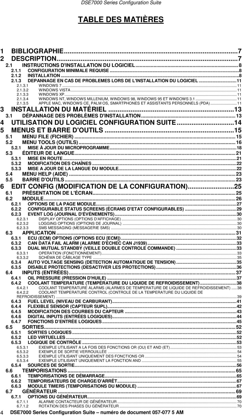 .. 11 3 INSTALLATION DU MATÉRIEL... 13 3.1 DÉPANNAGE DES PROBLÈMES D'INSTALLATION... 13 4 UTILISATION DU LOGICIEL CONFIGURATION SUITE... 14 5 MENUS ET BARRE D'OUTILS... 15 5.1 MENU FILE (FICHIER).