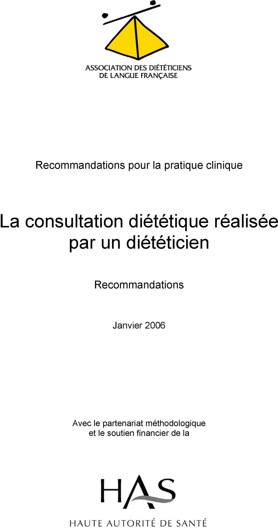 diététicien Recommandations Janvier 2006 Avec