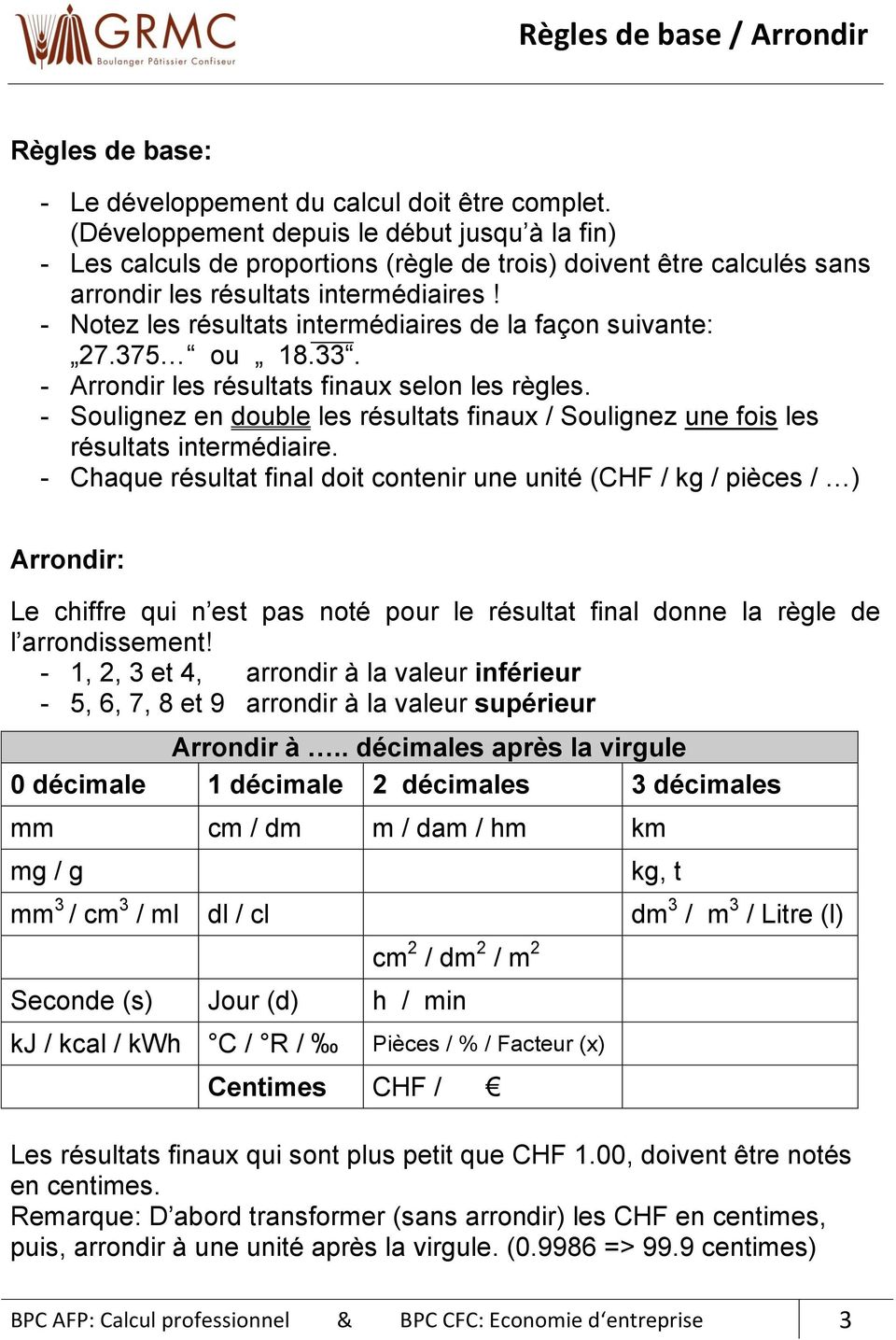 Livret de formules. Calcul Professionnel Boulangère-Pâtissière-Confiseuse  AFP Boulanger-Pâtissier-Confiseur AFP - PDF Free Download