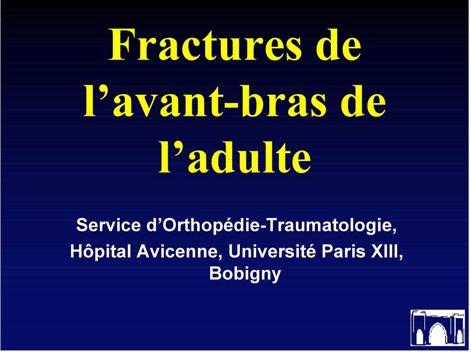 Orthopédie-Traumatologie,