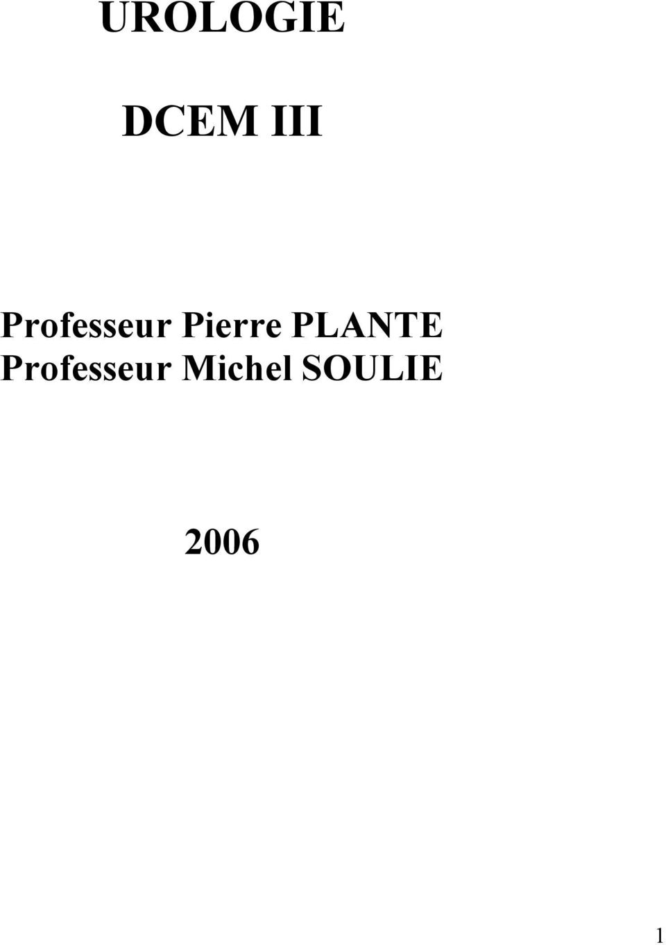 PLANTE Professeur