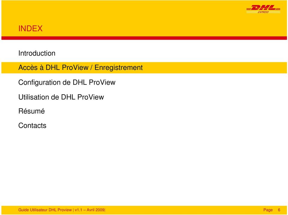 Configuration de DHL ProView