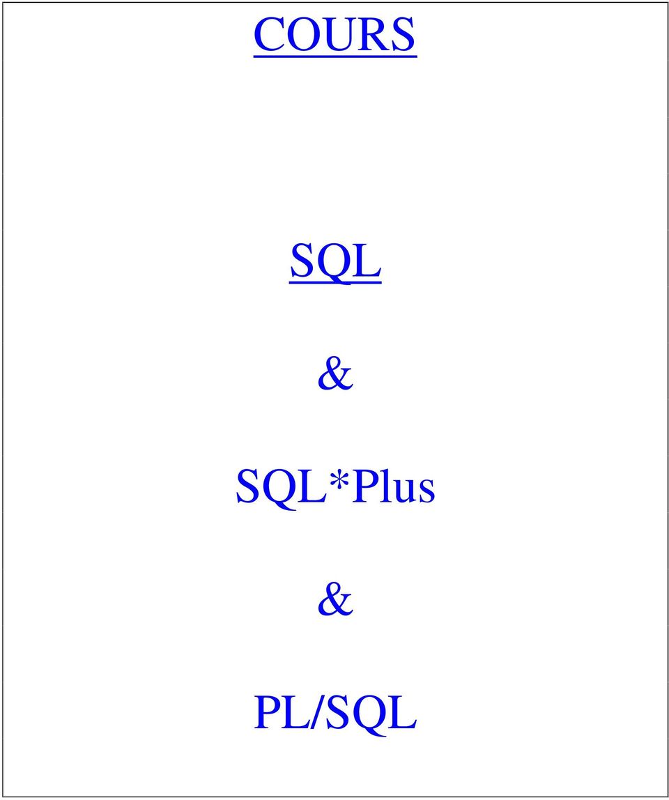 SQL*Plus 