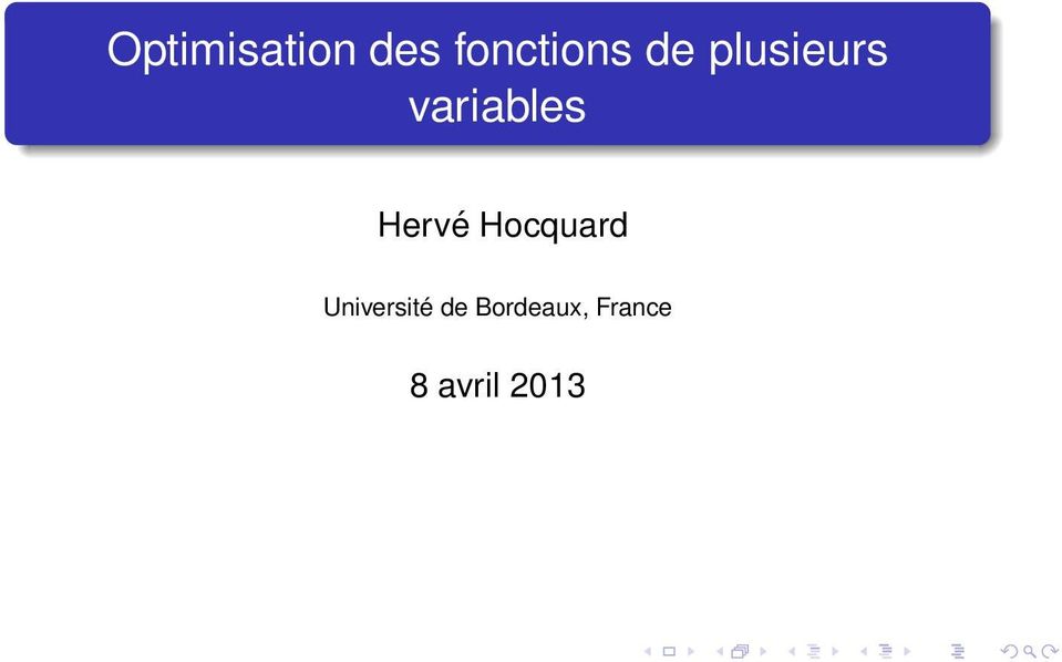 Hervé Hocquard Université