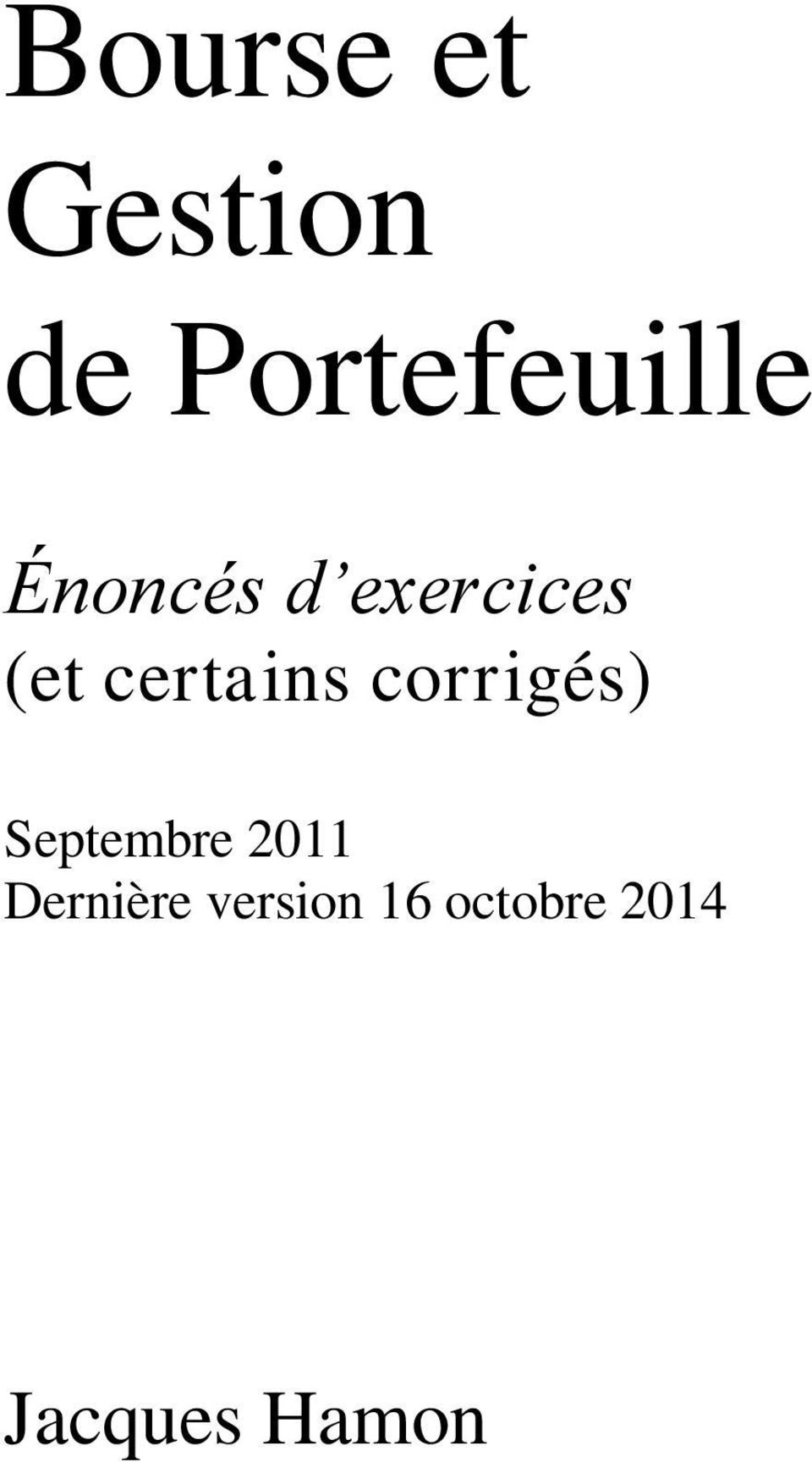 Bourse et Gestion de Portefeuille - PDF Free Download