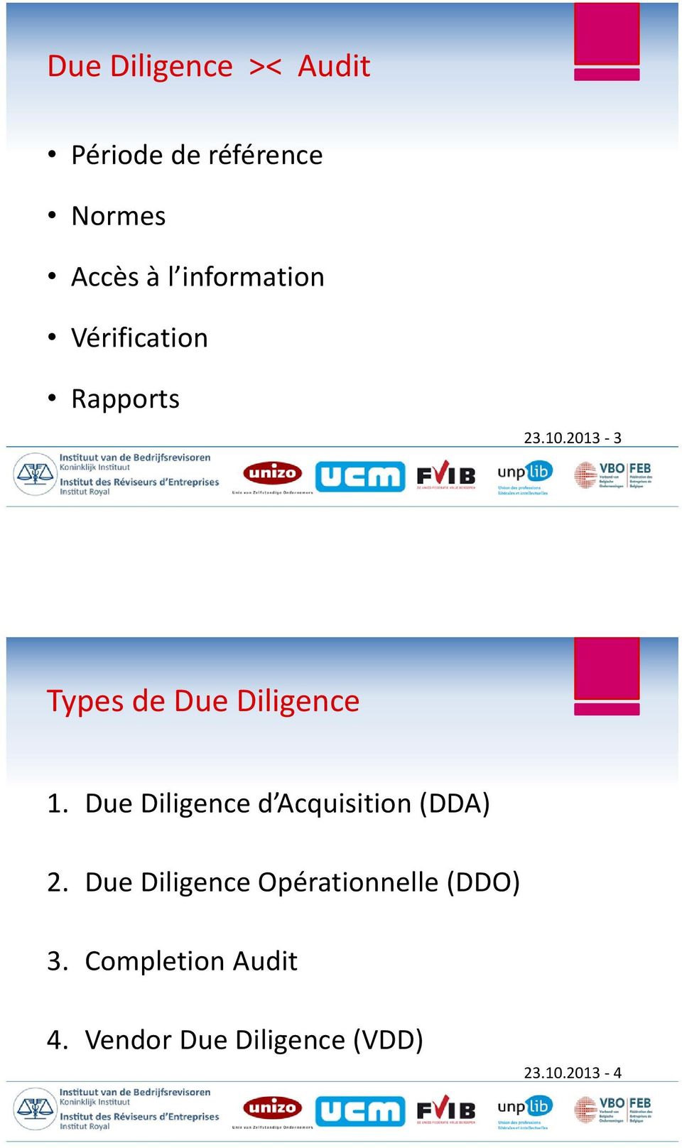 2013-3 Types de Due Diligence 1.