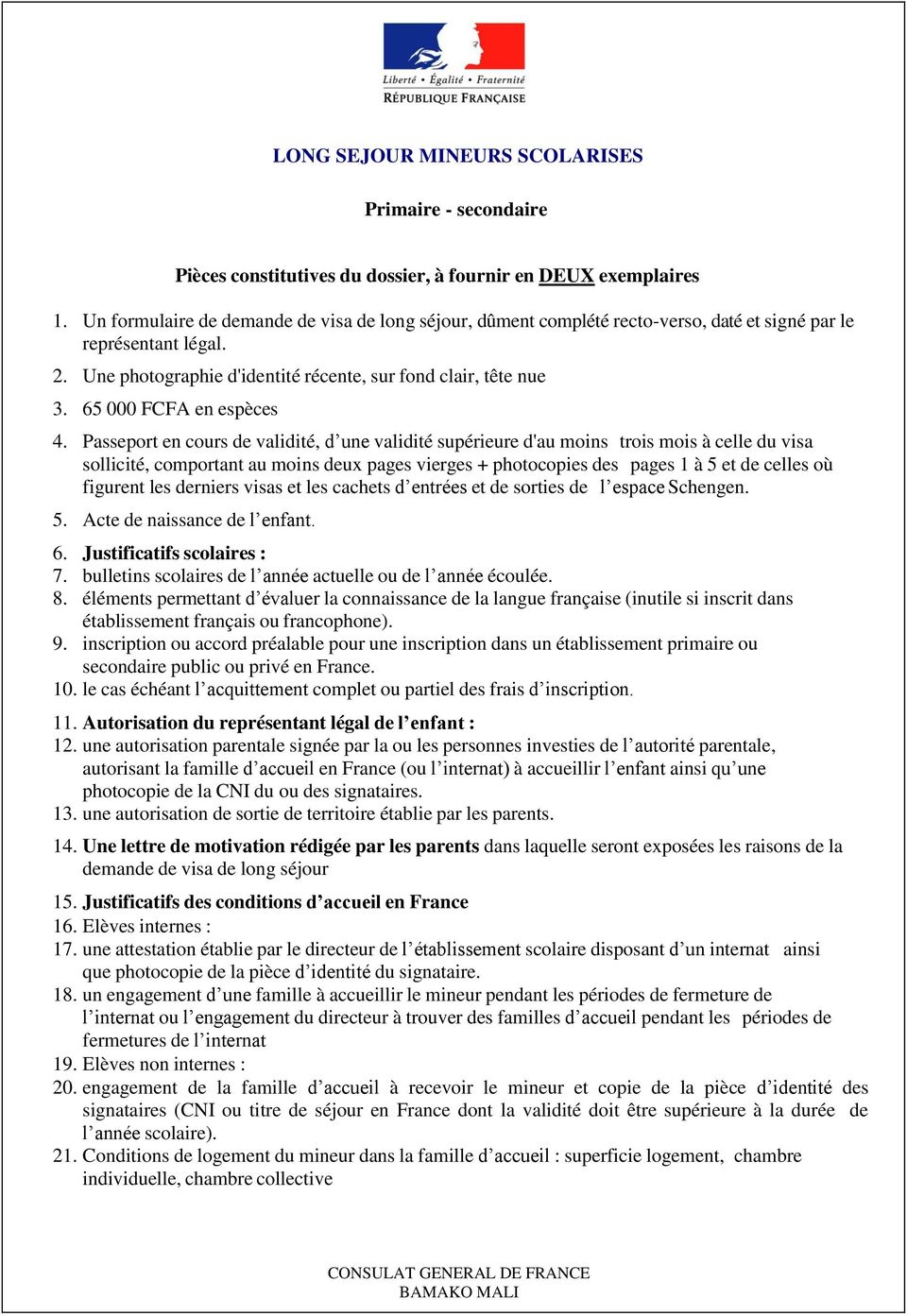 CONSTITUTION DES DOSSIERS DE DEMANDE DE VISA - PDF Téléchargement Gratuit