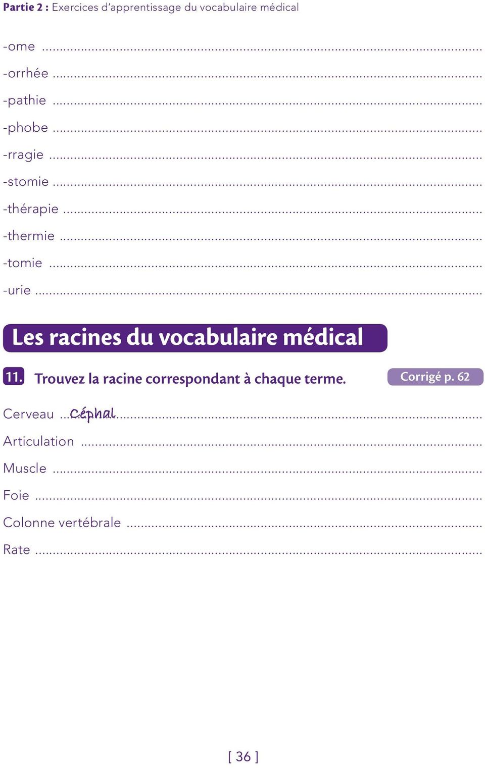 Exercices dʼapprentissage du vocabulaire médical - PDF Téléchargement  Gratuit