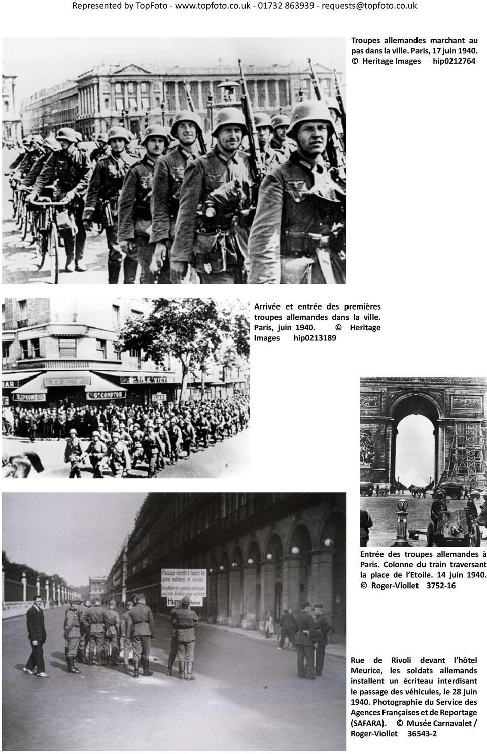 Heritage Images hip0213189 Entrée des troupes allemandes à Paris. Colonne du train traversant la place de l Etoile. 14 juin 1940.