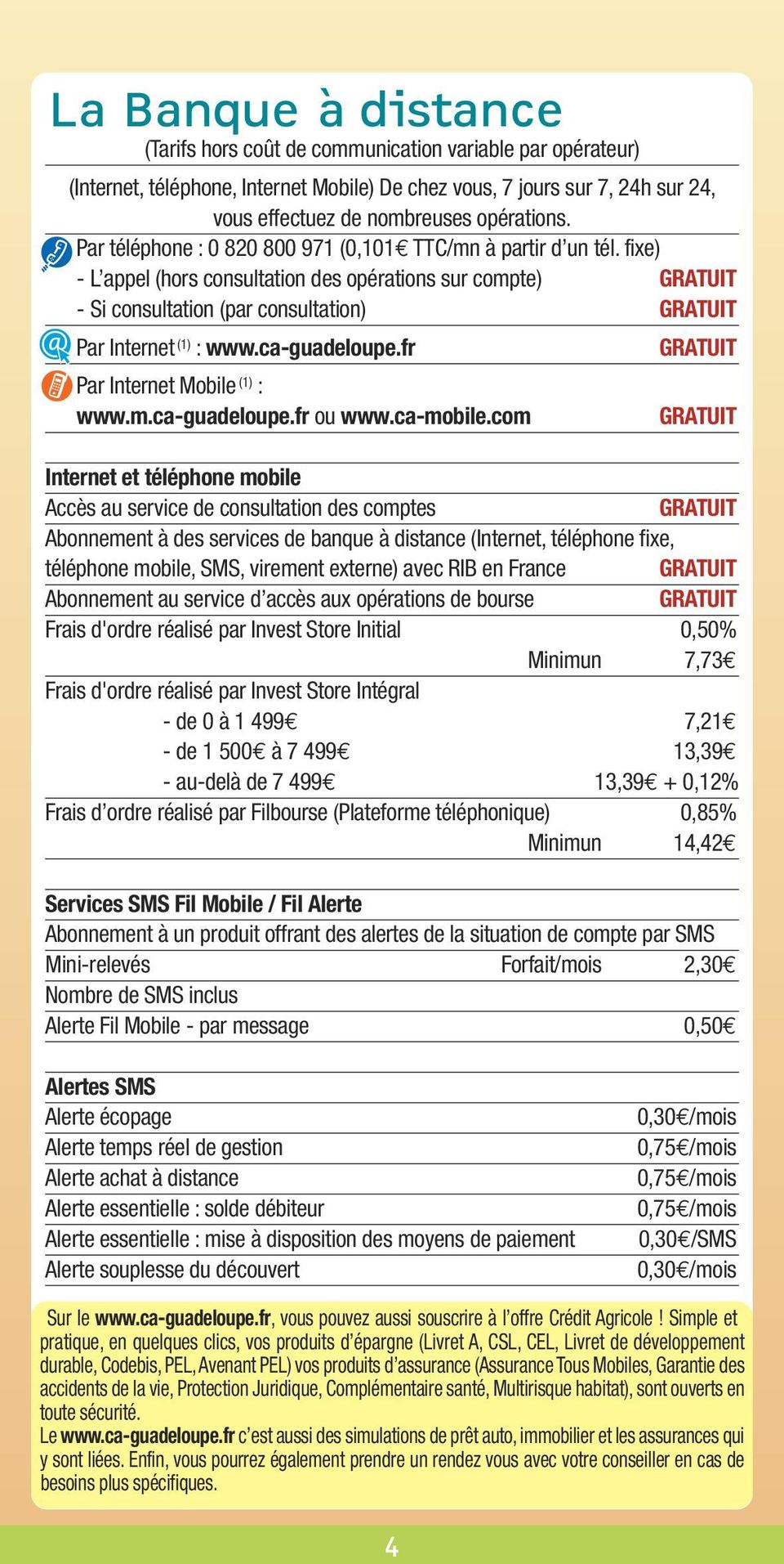 fr Par Internet Mobile (1) : www.m.ca-guadeloupe.fr ou www.ca-mobile.