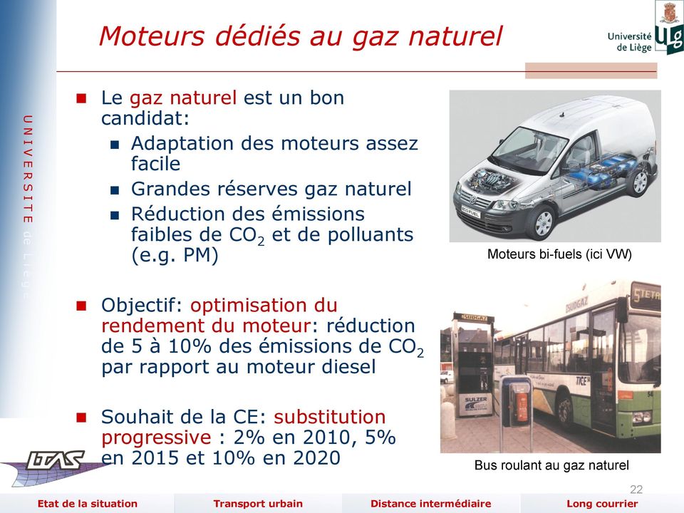 z naturel Réduction des émissions faibles de CO 2 et de polluants (e.g.