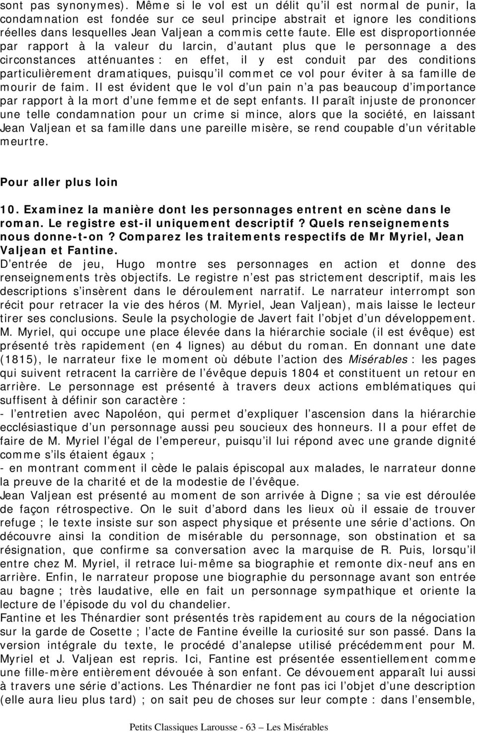 Les Misérables. de Victor Hugo. Clefs d analyse. par Alexandre Gefen. Petits  Classiques Larousse - 63 Les Misérables - PDF Free Download