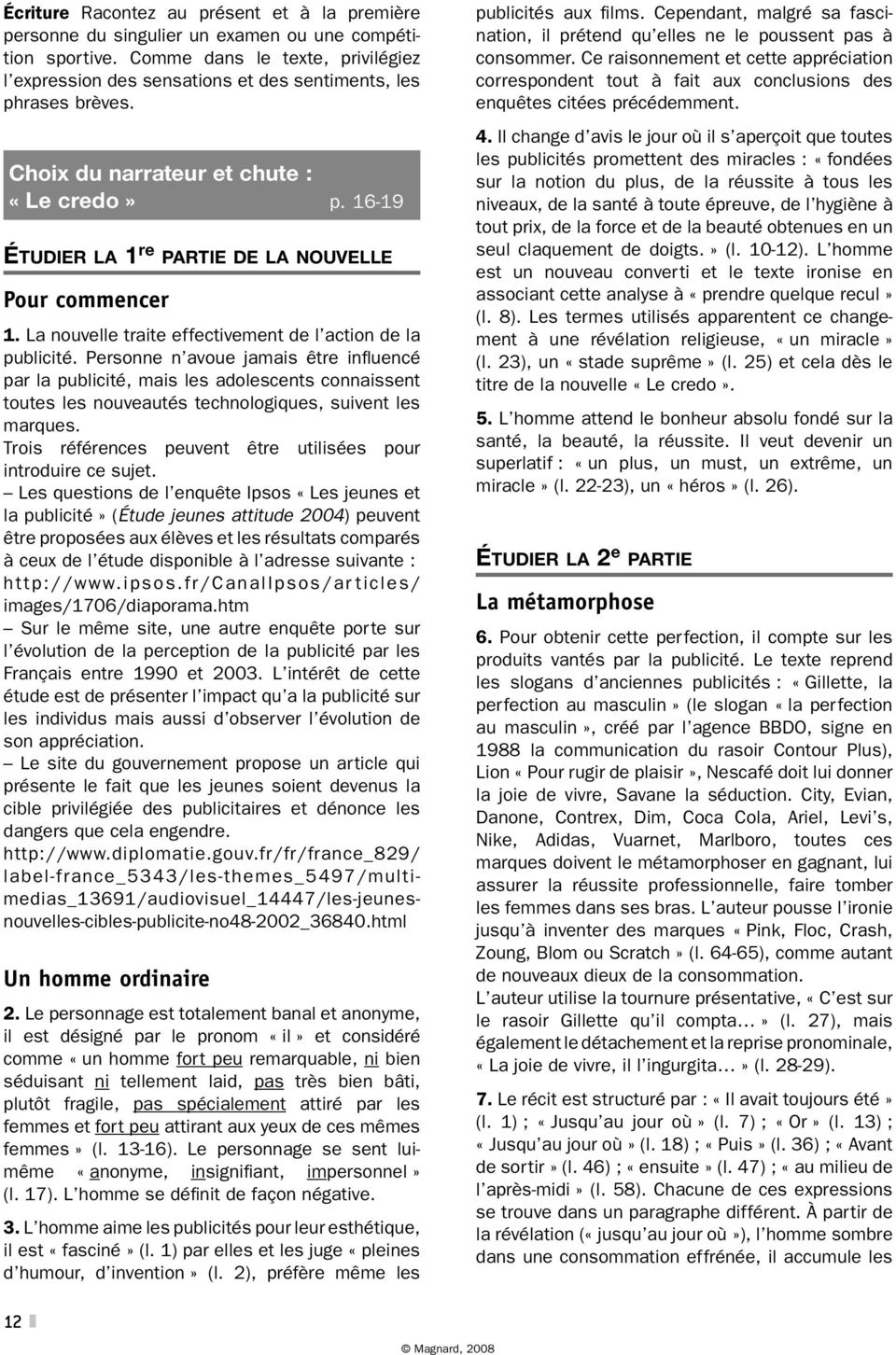 Le Credo Jacques Sternberg Etude De Texte Français 3 e en séquences - PDF Free Download