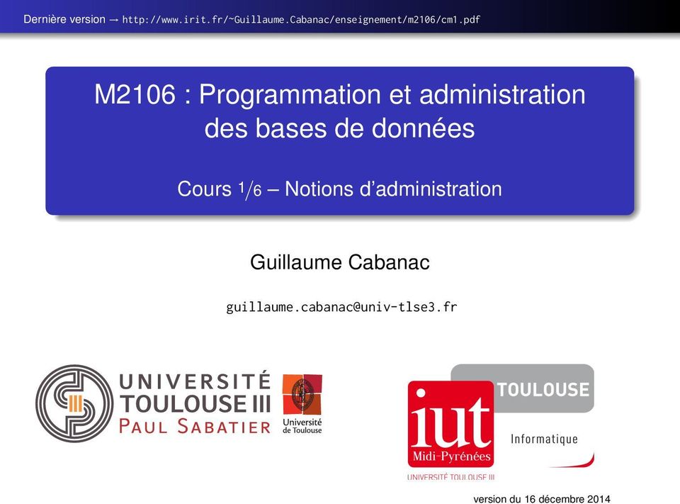 pdf M2106 : Programmation et administration des bases de
