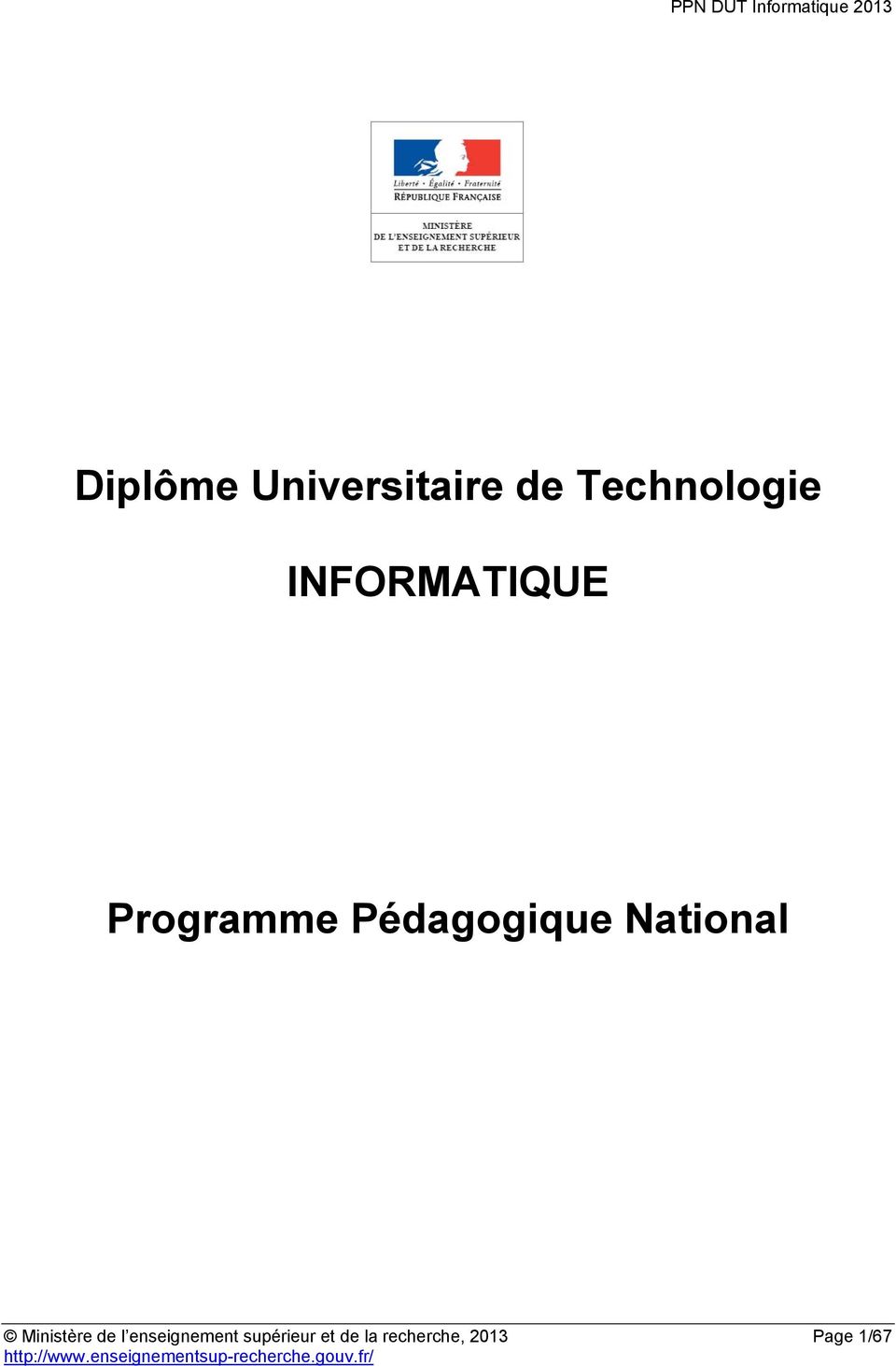 Programme Pédagogique National Ministère de
