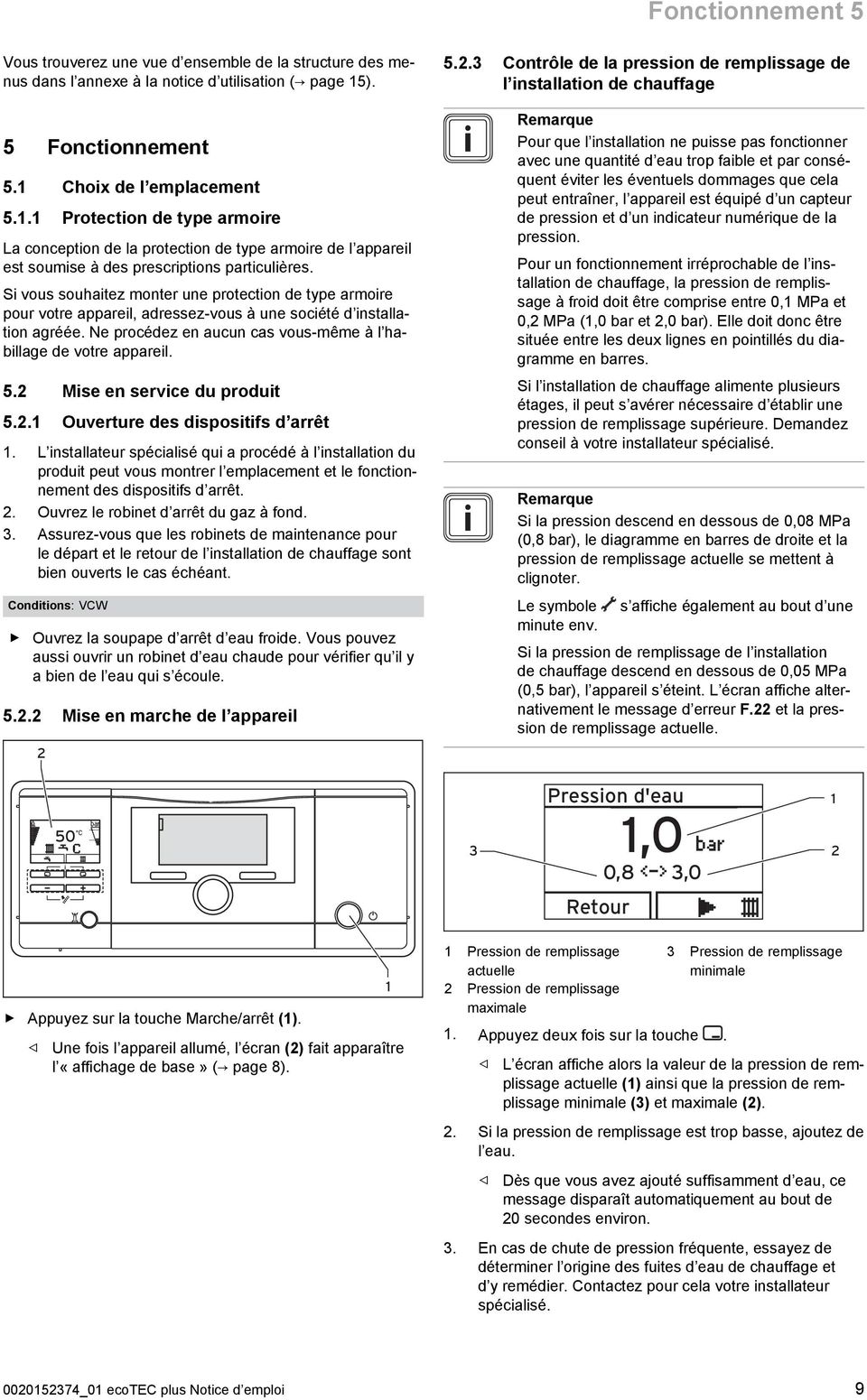 ecotec plus Notice d emploi Notice d emploi Pour l'utilisateur CHfr  Chaudière murale gaz à condensation Éditeur/fabricant Vaillant GmbH - PDF  Téléchargement Gratuit