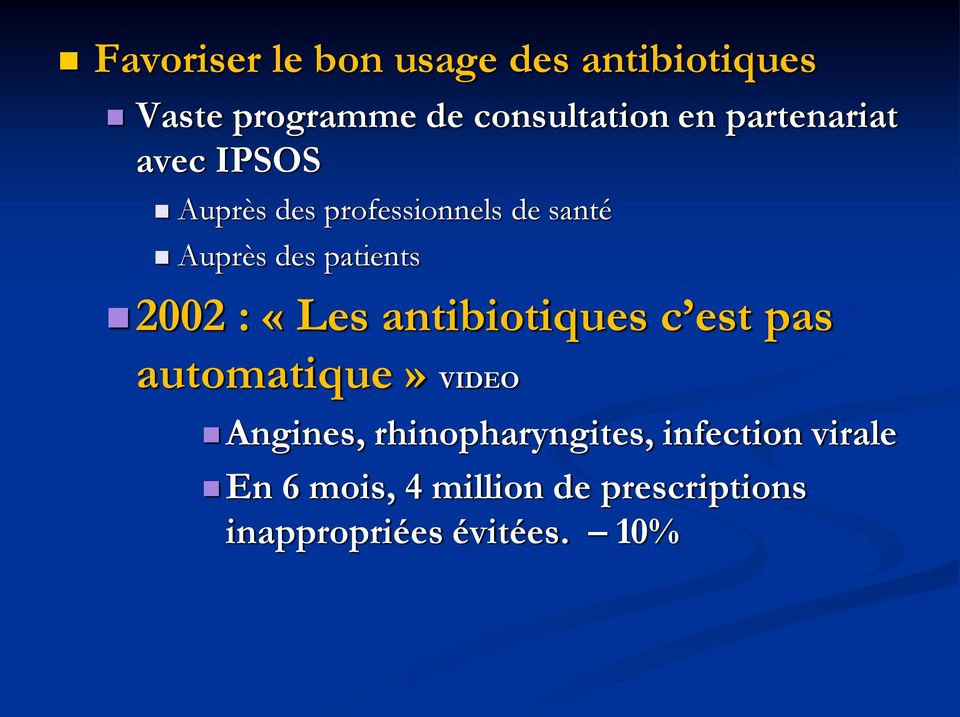 2002 : «Les antibiotiques c est pas automatique» VIDEO Angines,