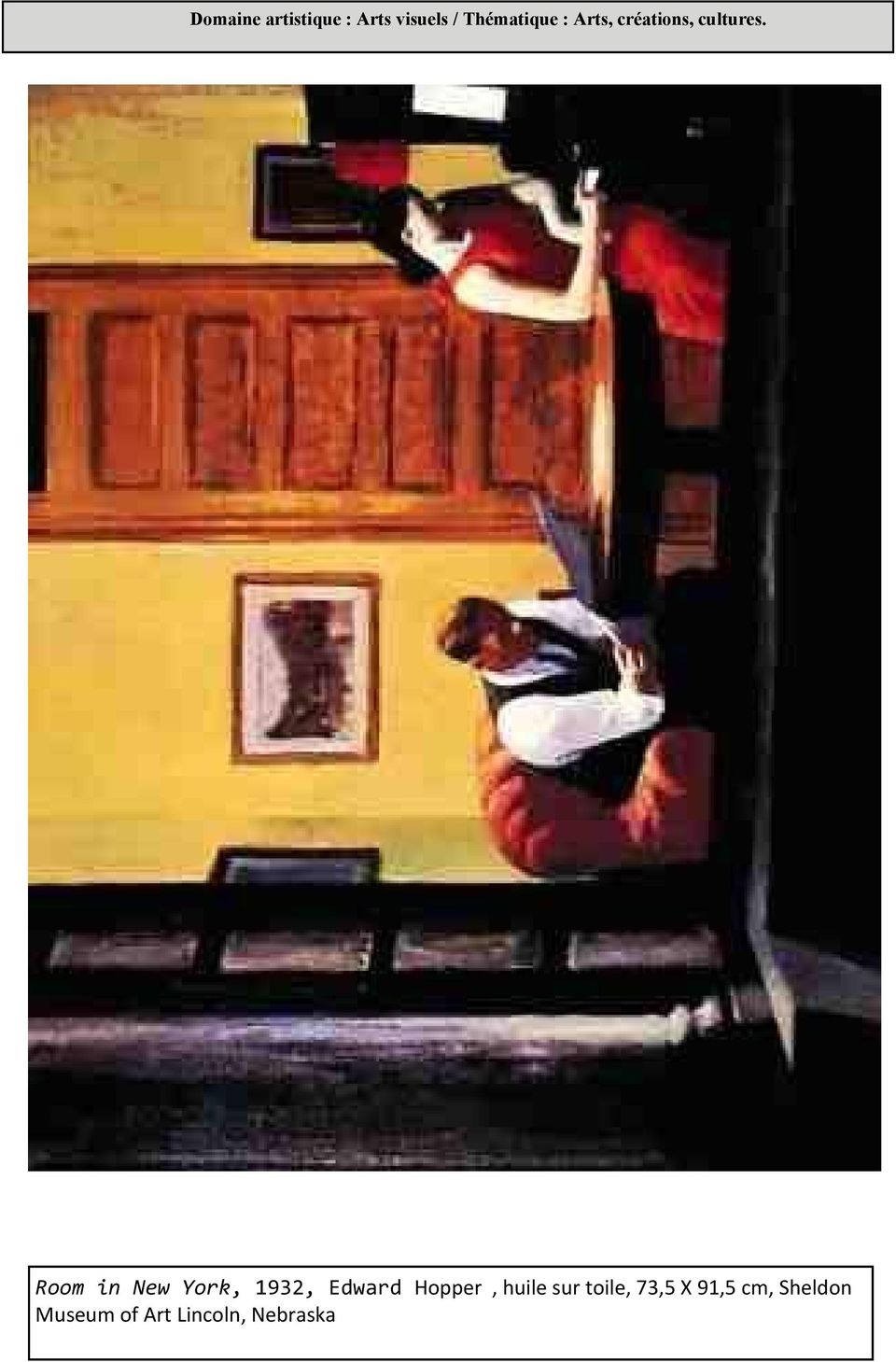 Room in New York, 1932, Edward Hopper, huile