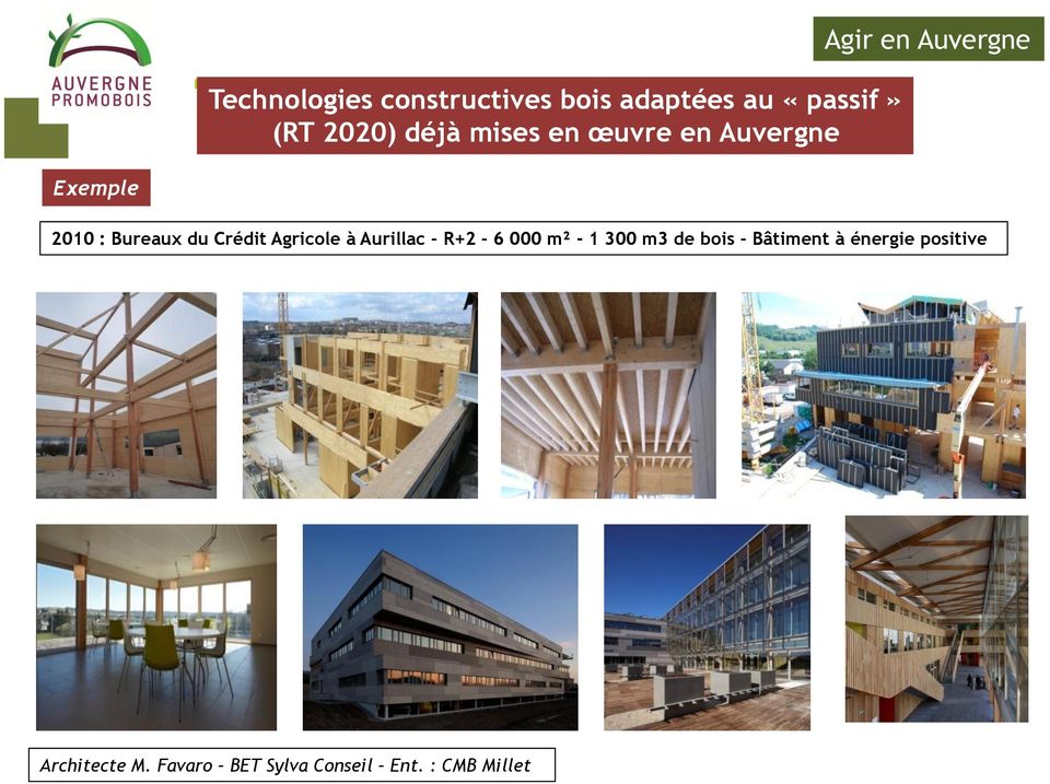 Crédit Agricole à Aurillac R+2 6 000 m² - 1 300 m3 de bois Bâtiment à