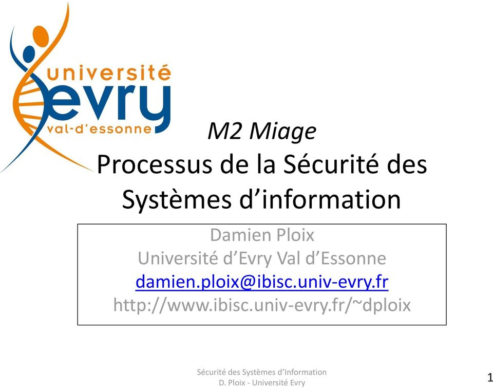 Université d Evry Val d Essonne damien.