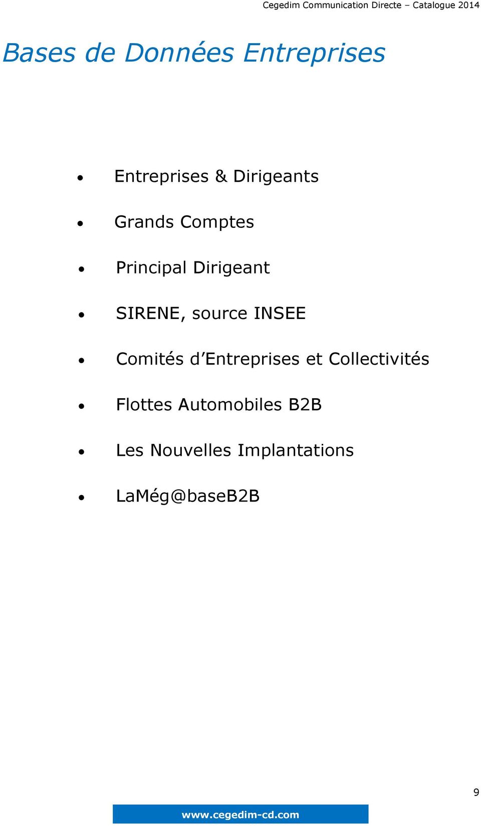 INSEE Comités d Entreprises et Collectivités Flottes