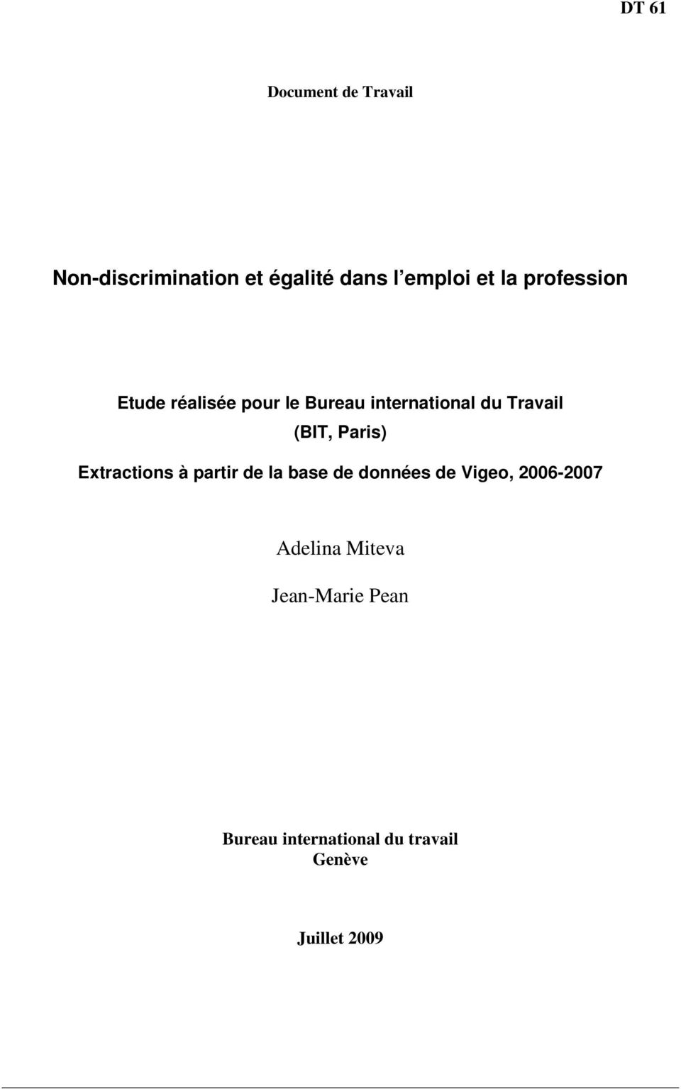 Paris) Extractions à partir de la base de données de Vigeo, 2006-2007