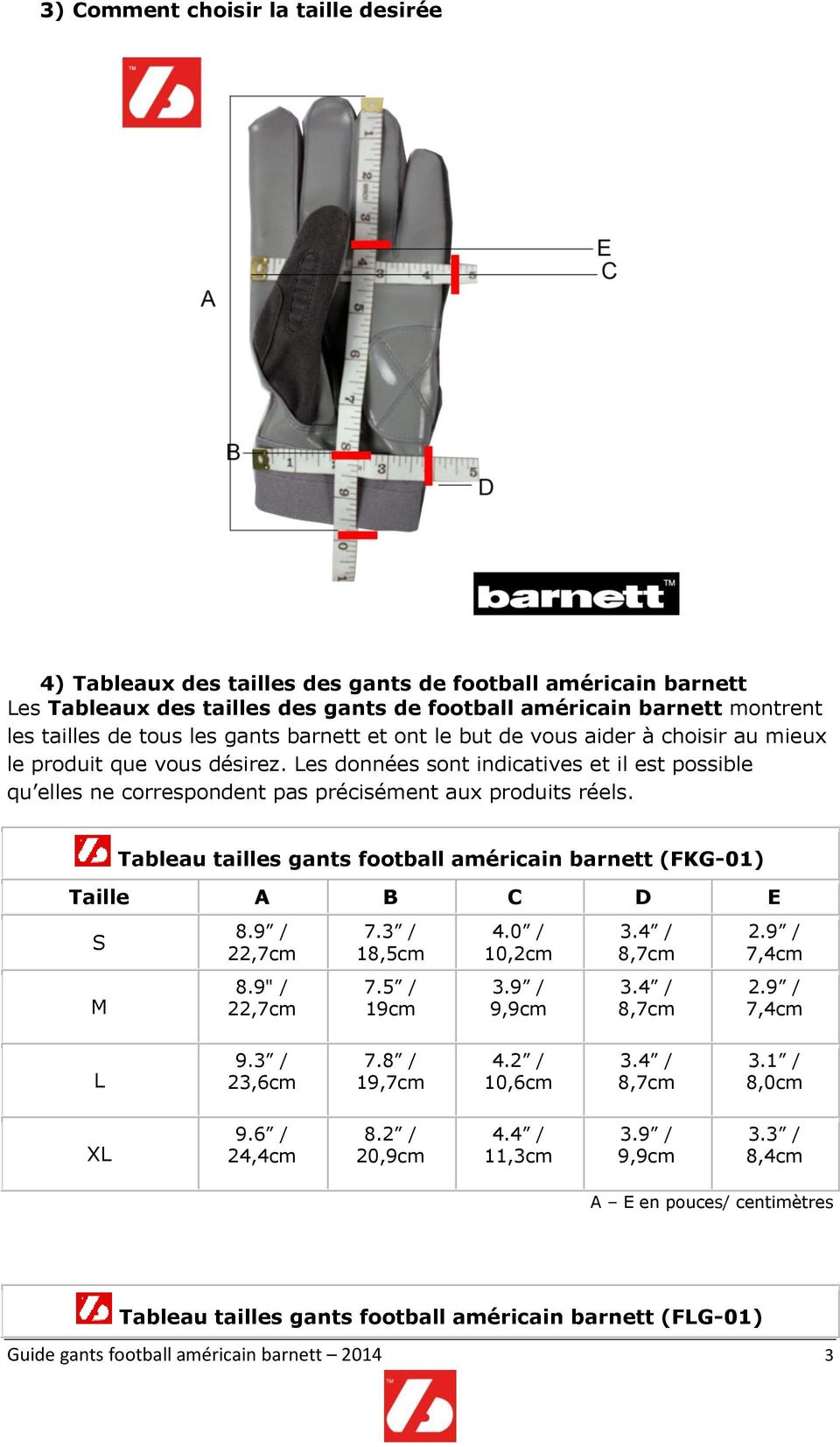 Guide des gants de football américain barnett - PDF Free Download