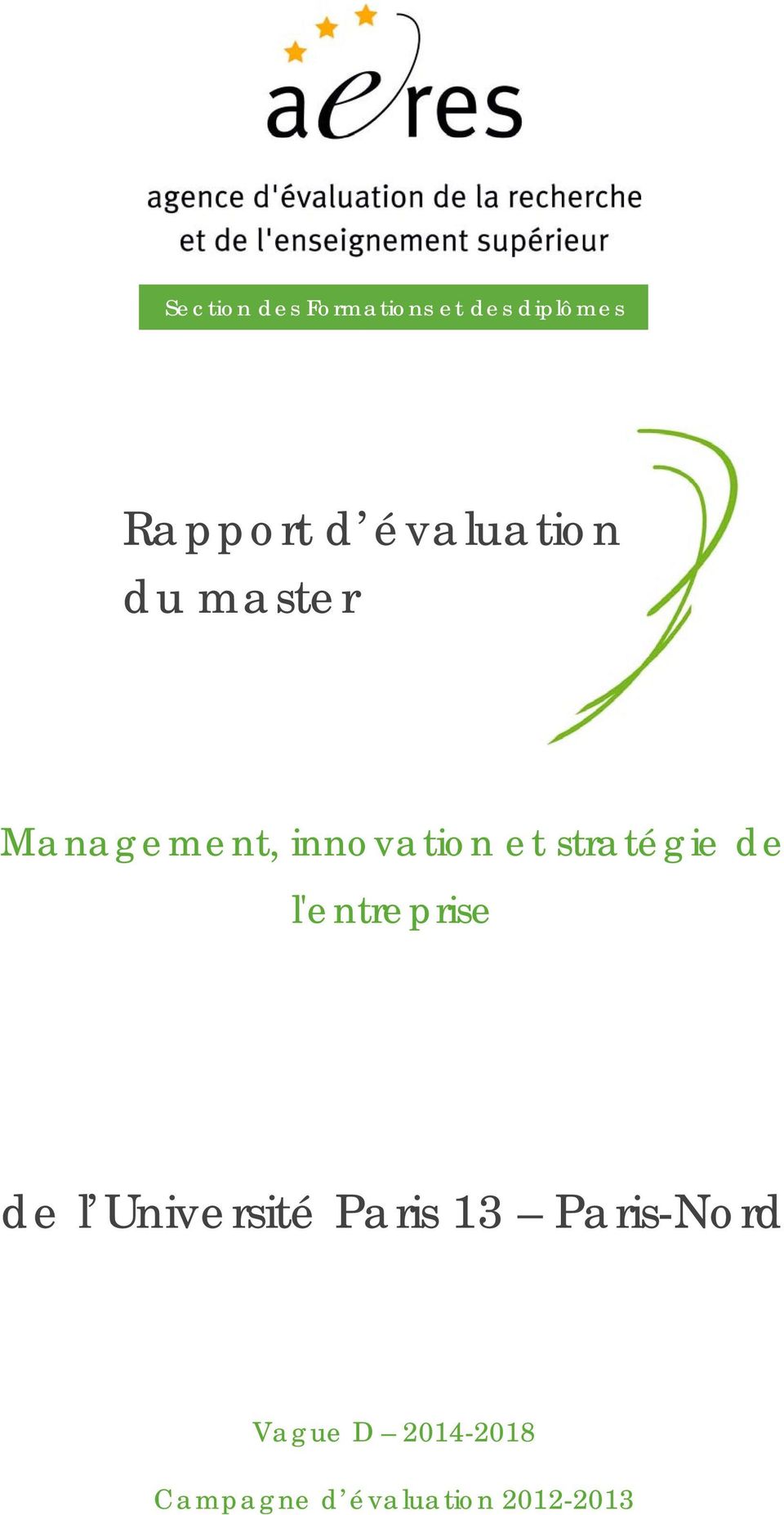 stratégie de l'entreprise de l Université Paris 13