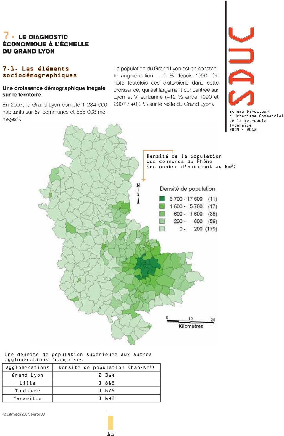 La population du Grand Lyon est en constante augmentation : +6 % depuis 199.