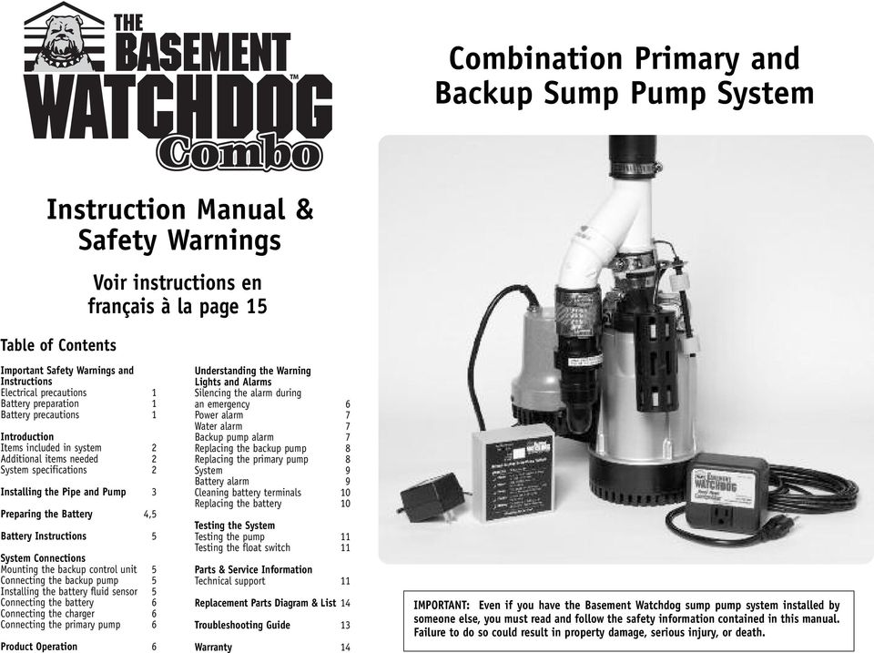 Backup Sump Pump, Basement Watchdog Backup Sump Pump System