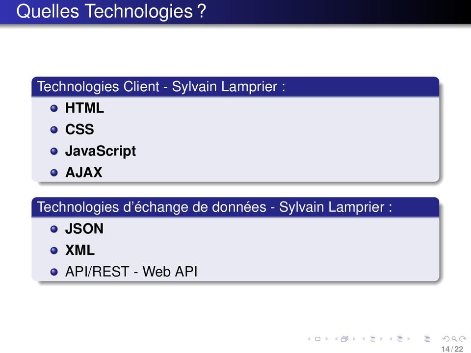 Lamprier : HTML CSS JavaScript AJAX