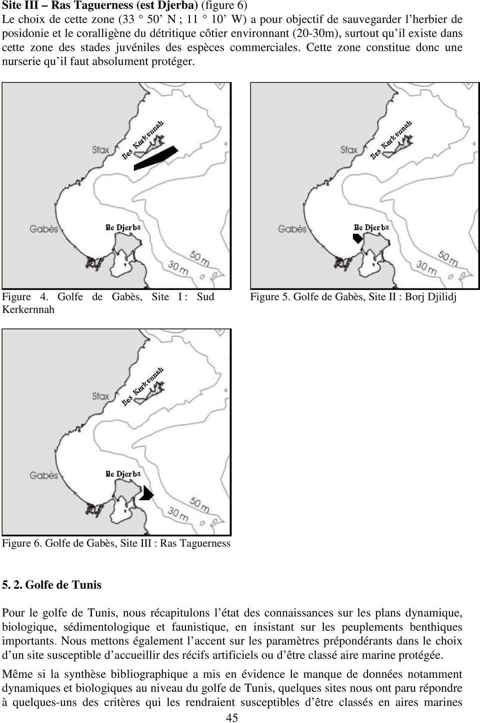 Golfe de Gabès, Site I : Sud Kerkernnah Figure 5. Golfe de Gabès, Site II : Borj Djilidj Figure 6. Golfe de Gabès, Site III : Ras Taguerness 5. 2.