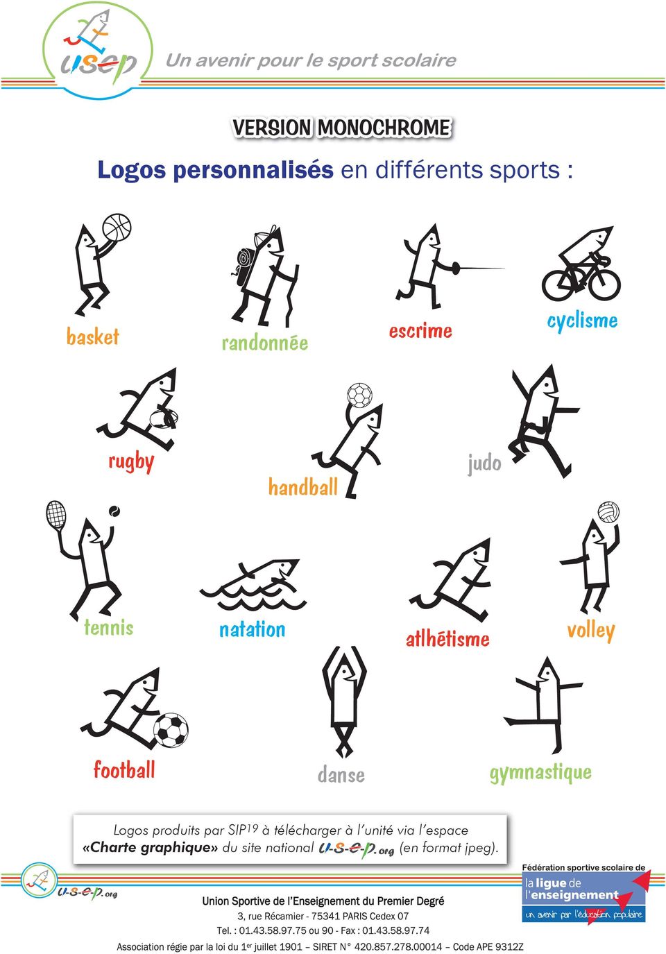 football danse gymnastique Logos produits par SIP19 à télécharger à