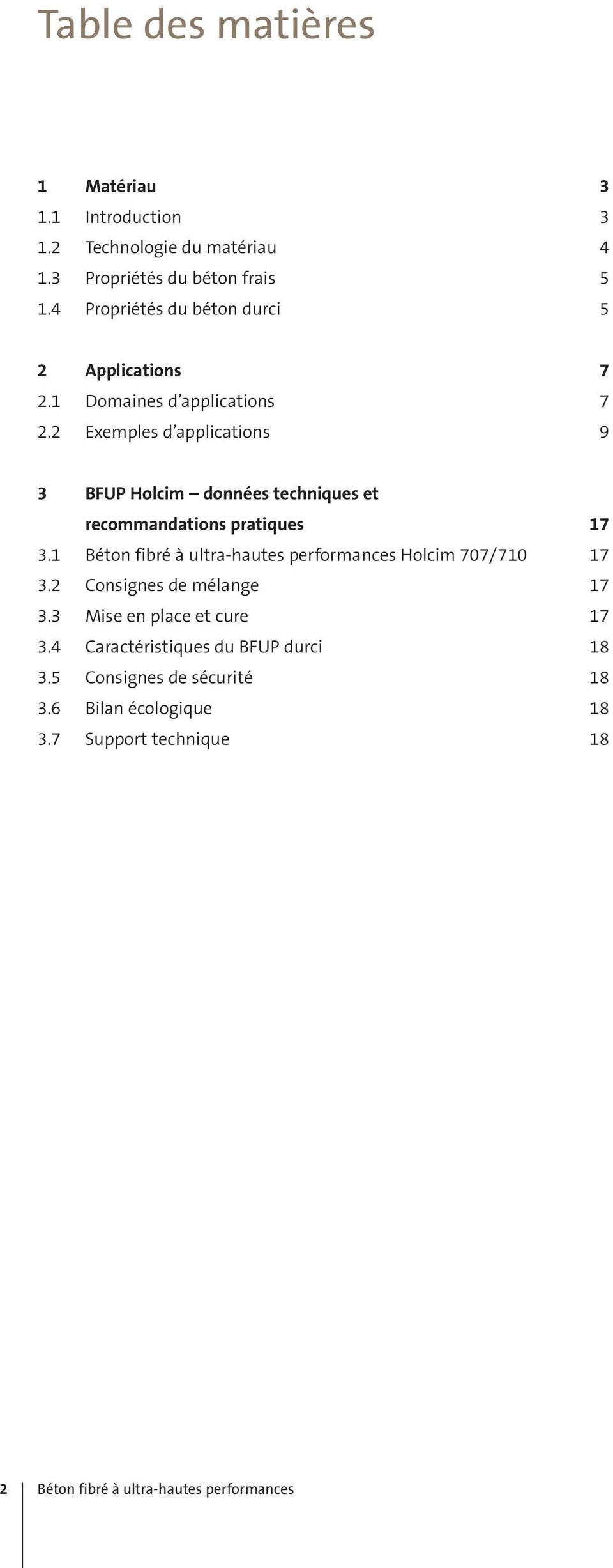 2 Exemples d applications 9 3 BFUP Holcim données techniques et recommandations pratiques 17 3.